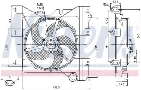 Двигательный охлаждающий вентилятор PEUGEOT PARTNER, CITROËN XSARA, NISSENS (85316) Двигательный охлаждающий вентилятор PEUGEOT PARTNER, CITROËN XSARA, NISSENS (85316)