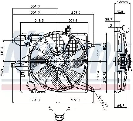 Nissan Kubistar, Renault Thalia, Nissens (85252) Вентилятор охолодження двигуна