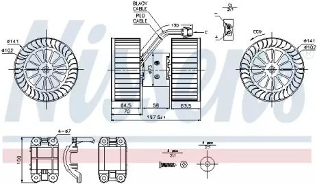 Вентилятор салону ALPINA B3, BMW X3, NISSENS (87115)