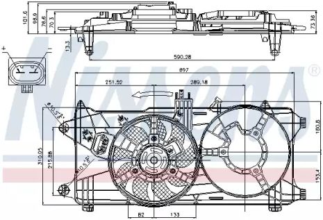 Вентилятор охолодження двигуна FIAT DOBLO, NISSENS (85131)