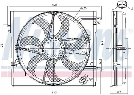 Вентилятор охолодження двигуна RENAULT KADJAR, NISSAN QASHQAI, NISSENS (85935)