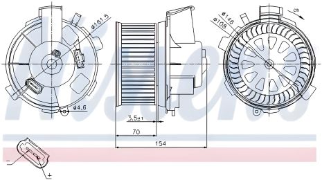 Салону вентилятор XSARA CITROËN, 206 PEUGEOT, NISSENS (87021) Салону вентилятор XSARA CITROËN, 206 PEUGEOT, NISSENS (87021)