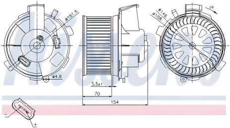 Салону вентилятор XSARA CITROËN, 206 PEUGEOT, NISSENS (87021)
