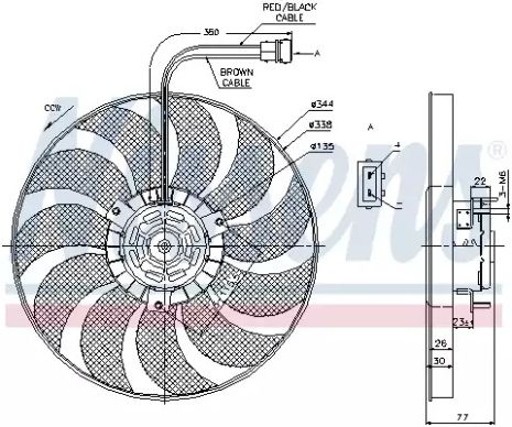 Вентилятор охолодження двигуна VW TRANSPORTER, NISSENS (85676)