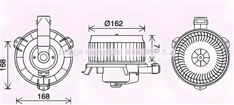Внутрішній вентилятор салону LEXUS GX, Toyota Land Cruiser (J12) 2002 - 2010, AVA COOLING (TO8743) Внутрішній вентилятор салону LEXUS GX, Toyota Land Cruiser (J12) 2002 - 2010, AVA COOLING (TO8743)