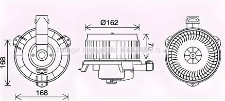 Внутрішній вентилятор салону LEXUS GX, Toyota Land Cruiser (J12) 2002 - 2010, AVA COOLING (TO8743) Внутрішній вентилятор салону LEXUS GX, Toyota Land Cruiser (J12) 2002 - 2010, AVA COOLING (TO8743)