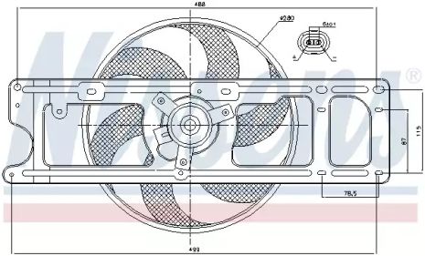 Вентилятор охлаждения двигателя NISSAN KUBISTAR, RENAULT THALIA, NISSENS (85253)