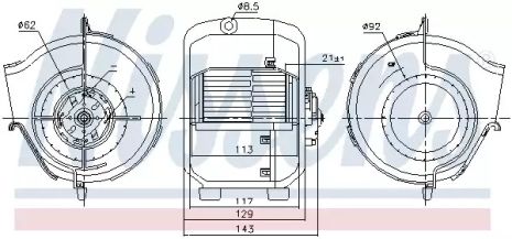 Вентилятор салона AUDI COUPE, VW PASSAT, NISSENS (87768)