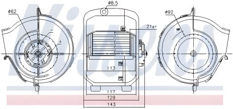Салону вентилятор AUDI COUPE, VW PASSAT, NISSENS (87768) Салону вентилятор AUDI COUPE, VW PASSAT, NISSENS (87768)