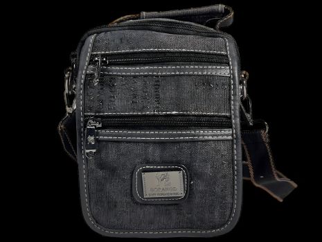 Чорна сумка через плече з брезенту, 5 відділень
