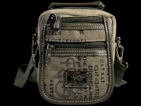 Брезентова плечова сумка на 4 відділення, колір хакі