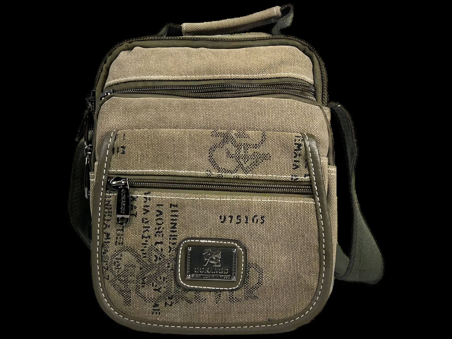 Прочная брезентовая сумка через плечо с шестью отделениями, цвет хаки Прочная брезентовая сумка через плечо с шестью отделениями, цвет хаки