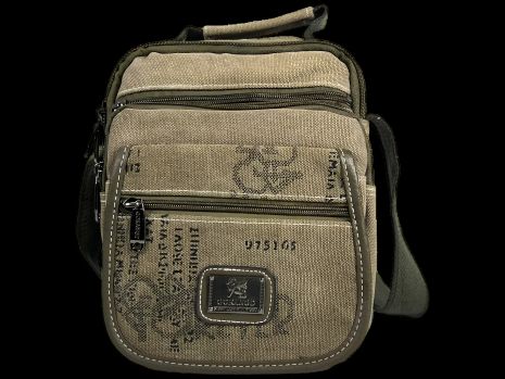 Міцна брезентова сумка через плече на шість відділень, колір хакі