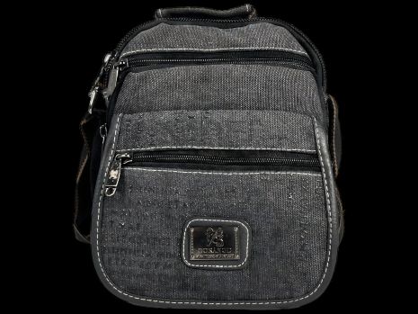 Сумка на шість відділень через плече, чорна