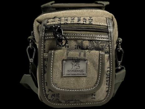 Чоловіча сумка через плече на чотири відділення, прихована кишеня, колір хакі