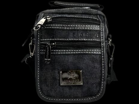 Надійна та міцна чорна сумка через плече на чотири відділення