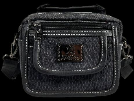 Крепкая черная брезентовая сумка через плечо с 4 отделениями