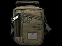 Брезентовая мужская сумка через плечо, классический стиль, цвет хаки