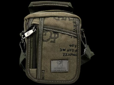 Брезентовая мужская сумка через плечо, классический стиль, цвет хаки Брезентовая мужская сумка через плечо, классический стиль, цвет хаки