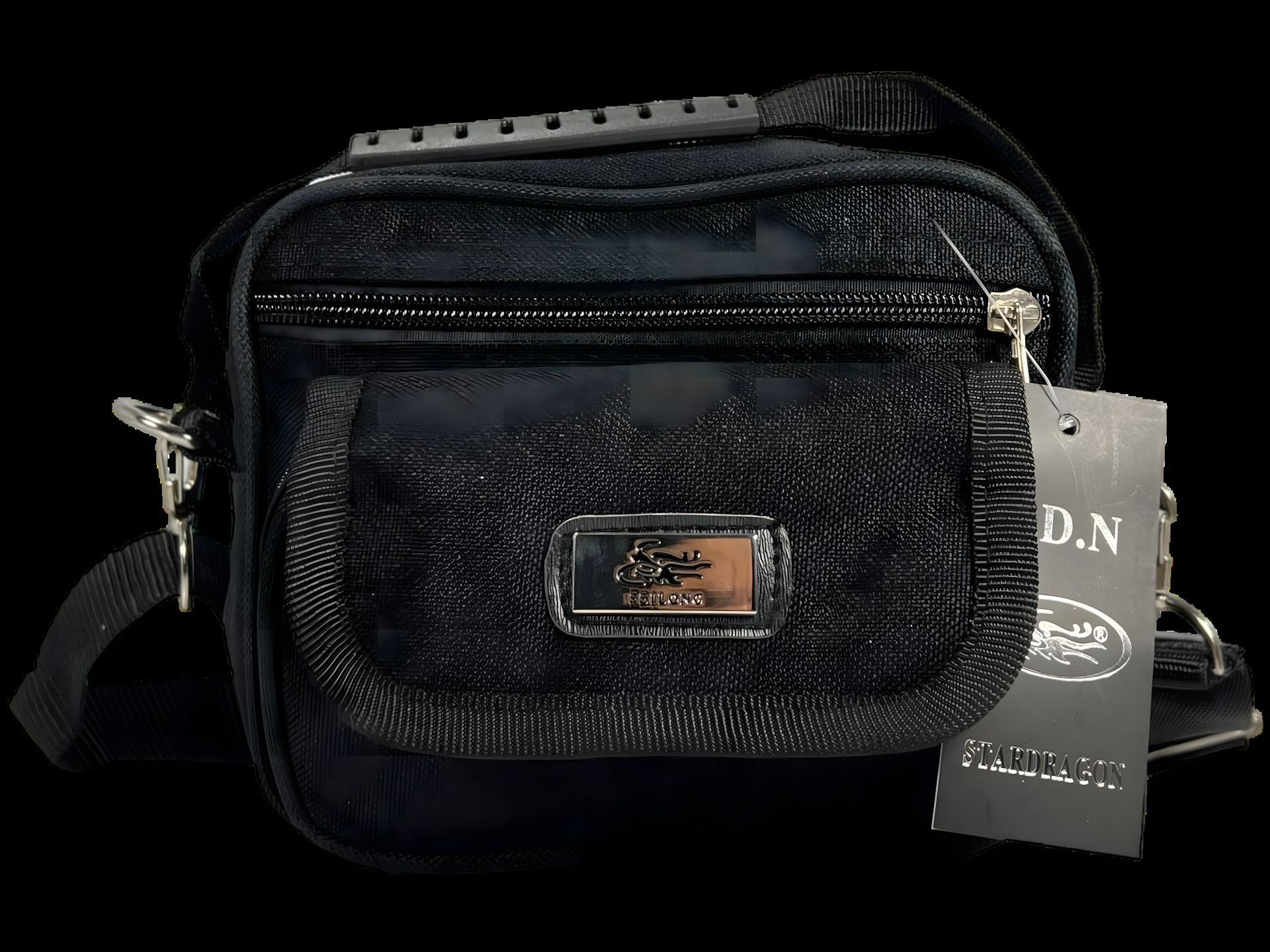 Текстильна сумка 3 л через плече на чотири відділення, чорна Текстильна сумка 3 л через плече на чотири відділення, чорна