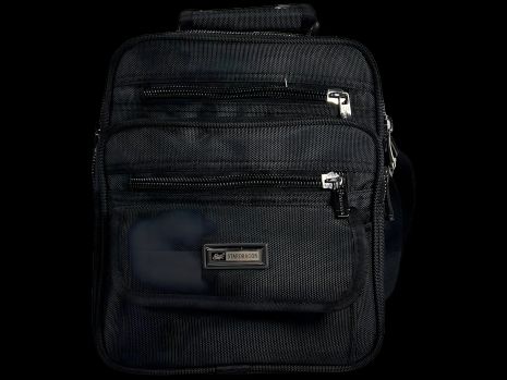 Сумка через плече комфортна, на шість відділень, чорна, оптимального розміру