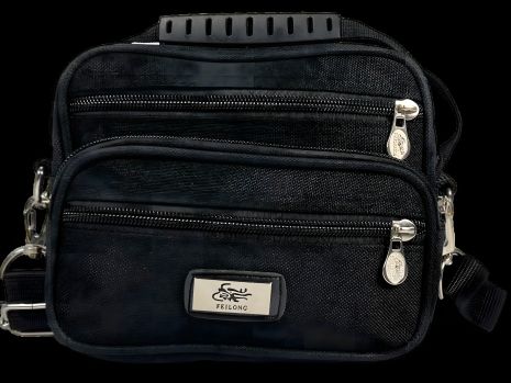 Чоловіча сумка через плече, п’ять відділень, чорна