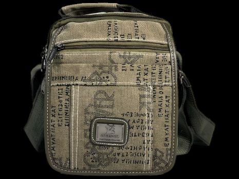 Мужская практичная сумка через плечо с 5 отделениями, брезент, хаки