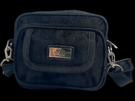 Компактная брезентовая сумка через плечо на четыре отделения, черная Компактная брезентовая сумка через плечо на четыре отделения, черная