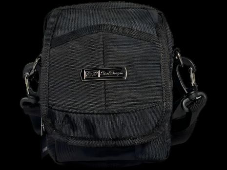 Барсетка-сумка на чотири відділення з водонепроникної тканини, чорна