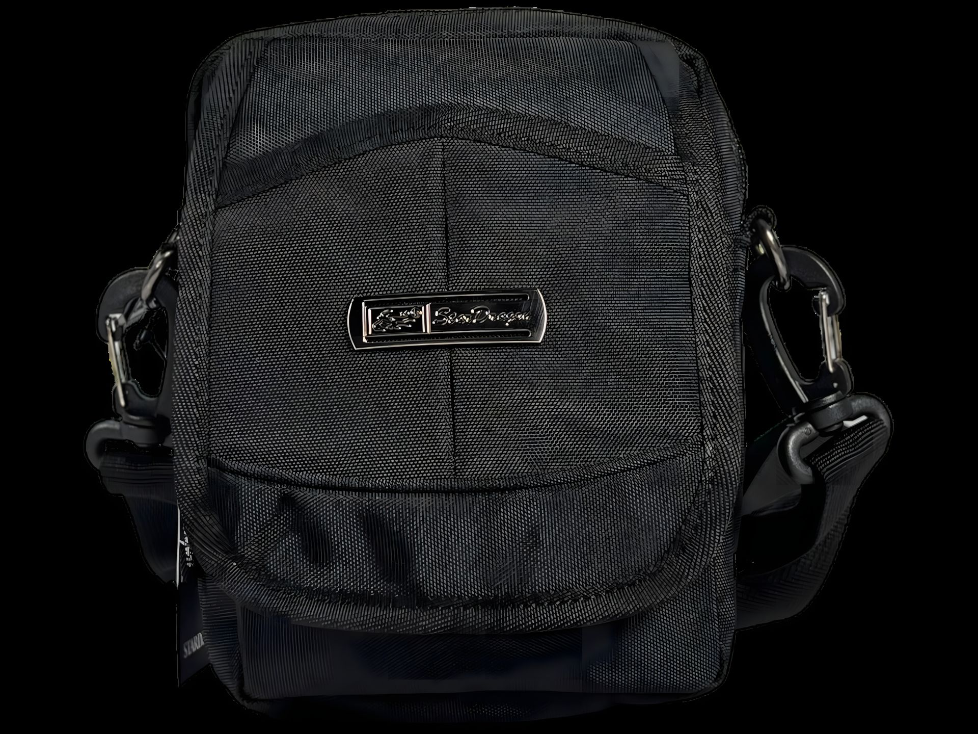 Барсетка-сумка на чотири відділення з водонепроникної тканини, чорна Барсетка-сумка на чотири відділення з водонепроникної тканини, чорна