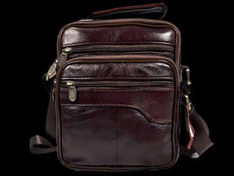 Чоловіча сумка через плече на 5 відділень, коричнева