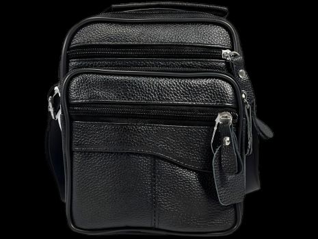 Сумка через плече чорного кольору на чотири відділення сучасна