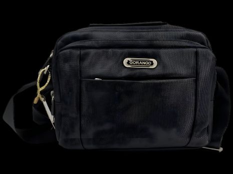 Чоловіча текстильна сумка через плече, чорна, 4 відділення, 4 л