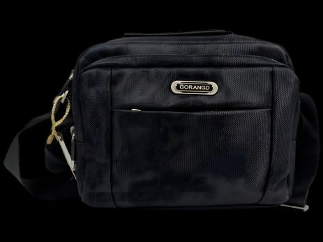 Чоловіча текстильна сумка через плече, чорна, 4 відділення, 4 л