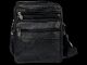 Чоловіча шкіряна сумка через плече, 4 відділення, чорна