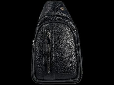 Чоловіча сумка через плече, три відділення, чорна Чоловіча сумка через плече, три відділення, чорна