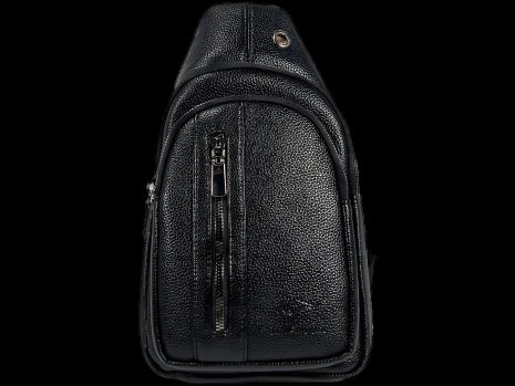 Чоловіча сумка через плече, три відділення, чорна
