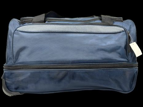 Стильная сумка на колеса на два отделения синего цвета, 65 л