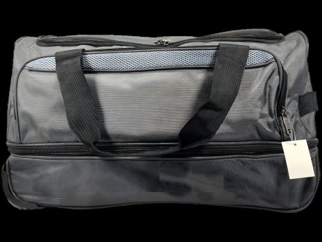 Сіра зручна сумка на колесах на два відділення, 65 л
