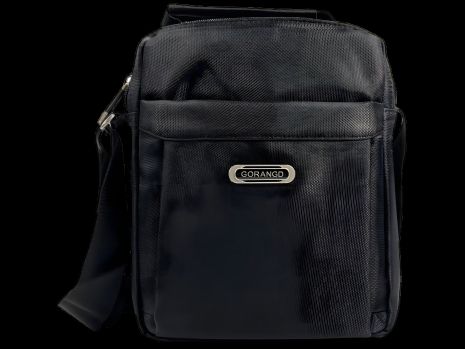 Компактна чоловіча сумка через плече, 3 відділення, чорна