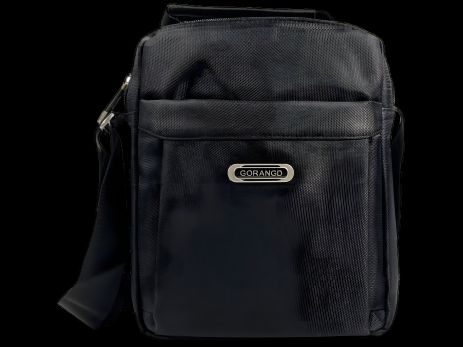 Удобная и компактная мужская сумка через плечо, 3 отделения, черная
