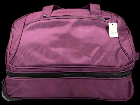 Вместительная сумка на колесах с 2 отделениями, 81 л, фиолетовая