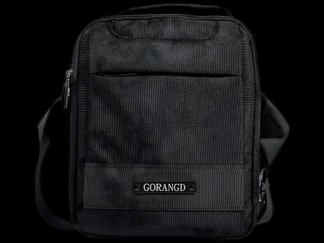 Стильная мужская сумка через плечо, 5 л, 4 отделения, черная