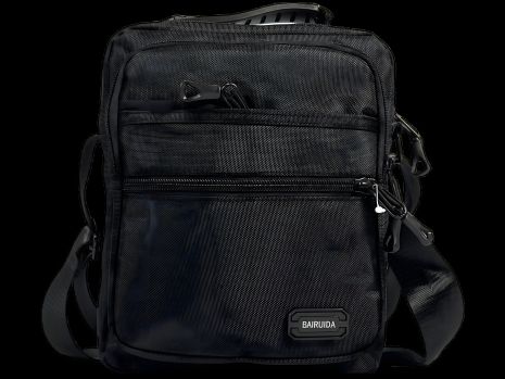 Классическая сумка через плечо на четыре отделения, черная