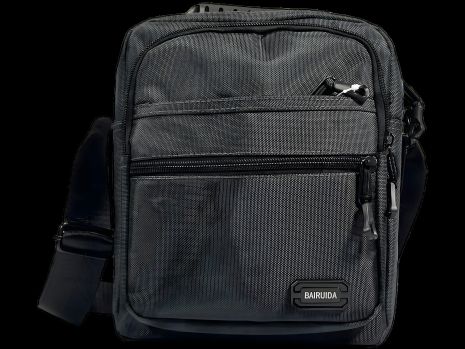 Серая текстильная сумка через плечо на четыре отделения, объем 4 л