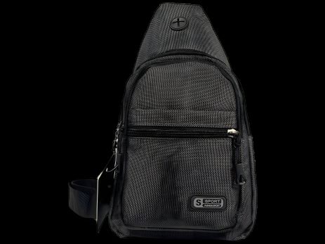 Мужская сумка-слинг на 4 отделения, серого цвета, 4 л