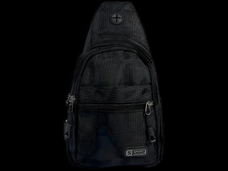 Чоловіча сумка-слінг з чотирма відділеннями, колір чорний