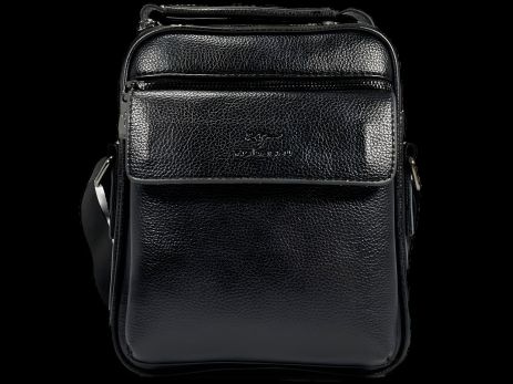 Сумка через плечо на три отделения, 4 л, скрытый карман на молнии, экокожа, черная