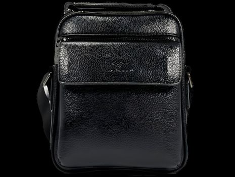 Чорна сумка через плече на три відділення, 4 л, прихована кишеня на блискавці, екошкіра