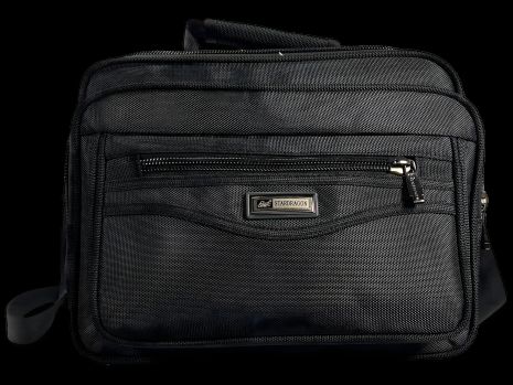 Сумка через плече стильна і комфортна, 4 відділення, текстиль, чорна